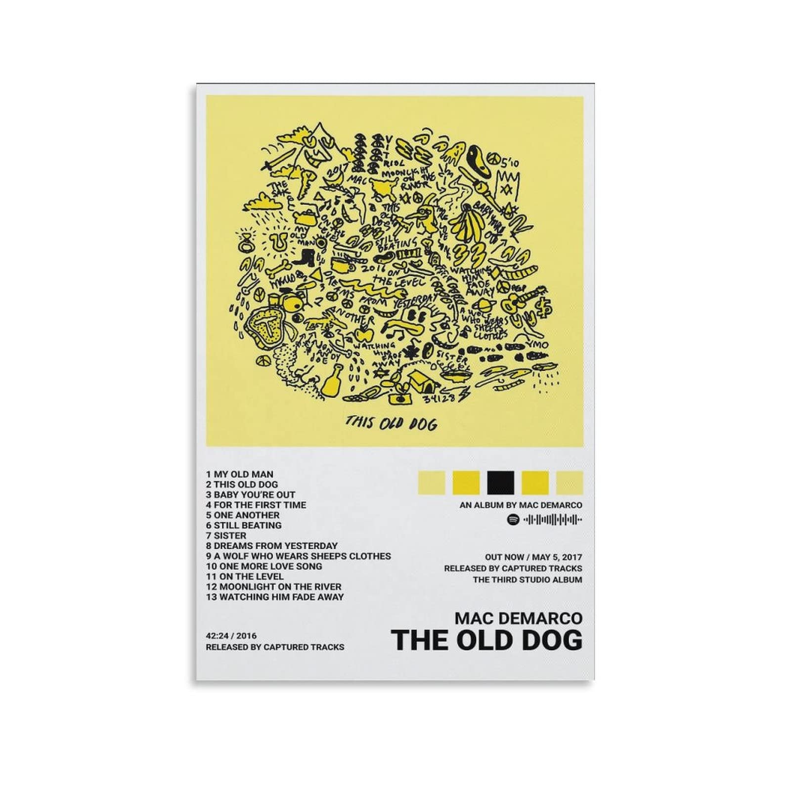 CHUYUXUN This Old Dog Mac DeMarco Canvas Poster Wall Decorative Art Painting Living Room Bedroom Decoration Gift Unframe-style12x18inch(30x45cm)