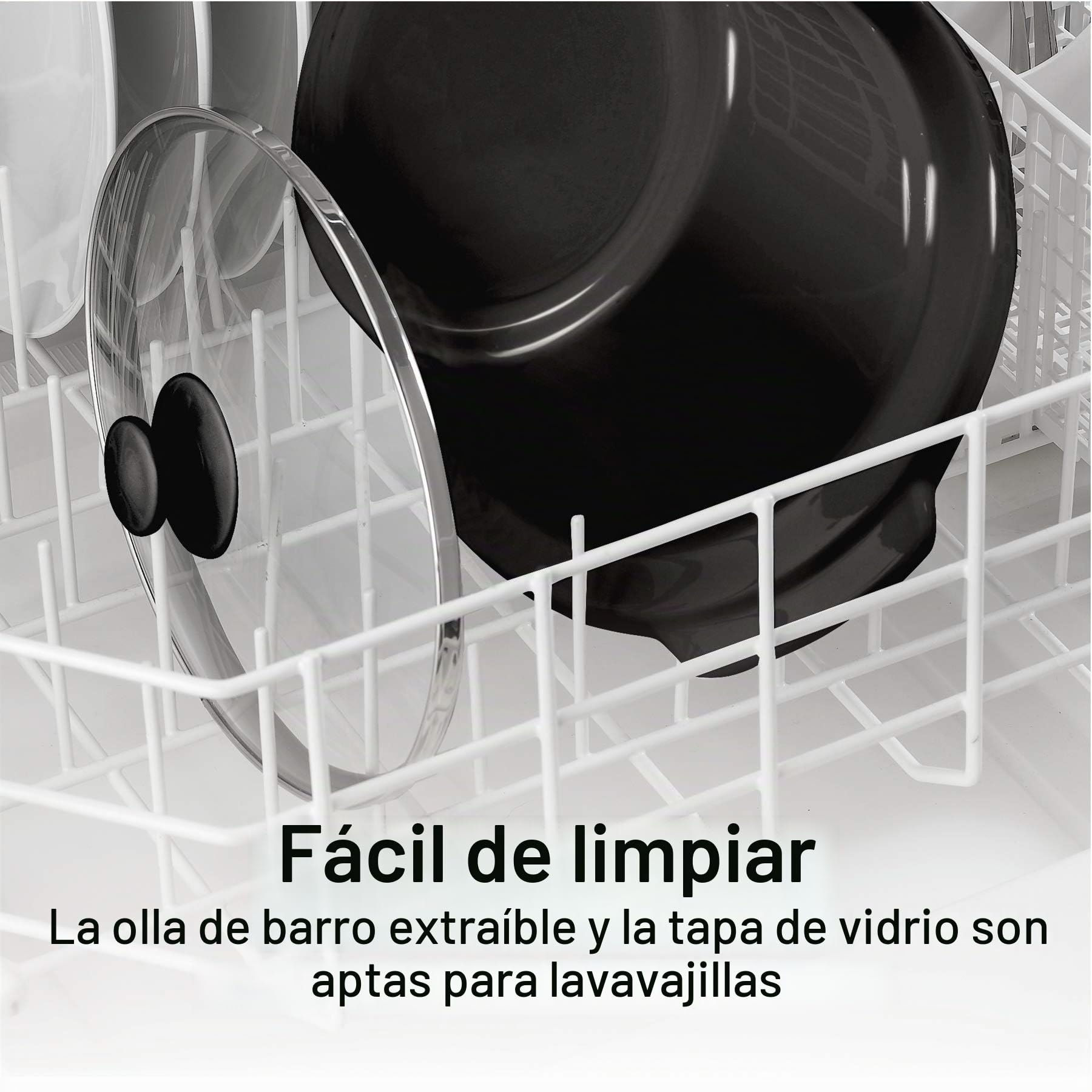 Hamilton Beach Stay or Go 33261 - Olla de cocción lenta portátil con tapa (apta para lavavajillas, 6 cuartos), color negro