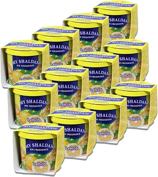 Auto Dynasty My Shaldan Japanese Car Cup-Holder Natural Air Freshener Cans - Lemon Scented Pack of 12