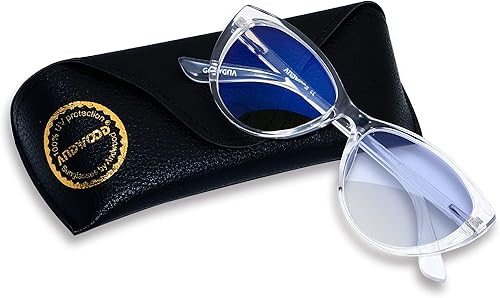 Miniatura 2 de ANDWOOD Gafas de bloqueo de luz azul para mujer, bloqueo de luz azul, para computadora, ojo de gato, transparente, montura AR003
