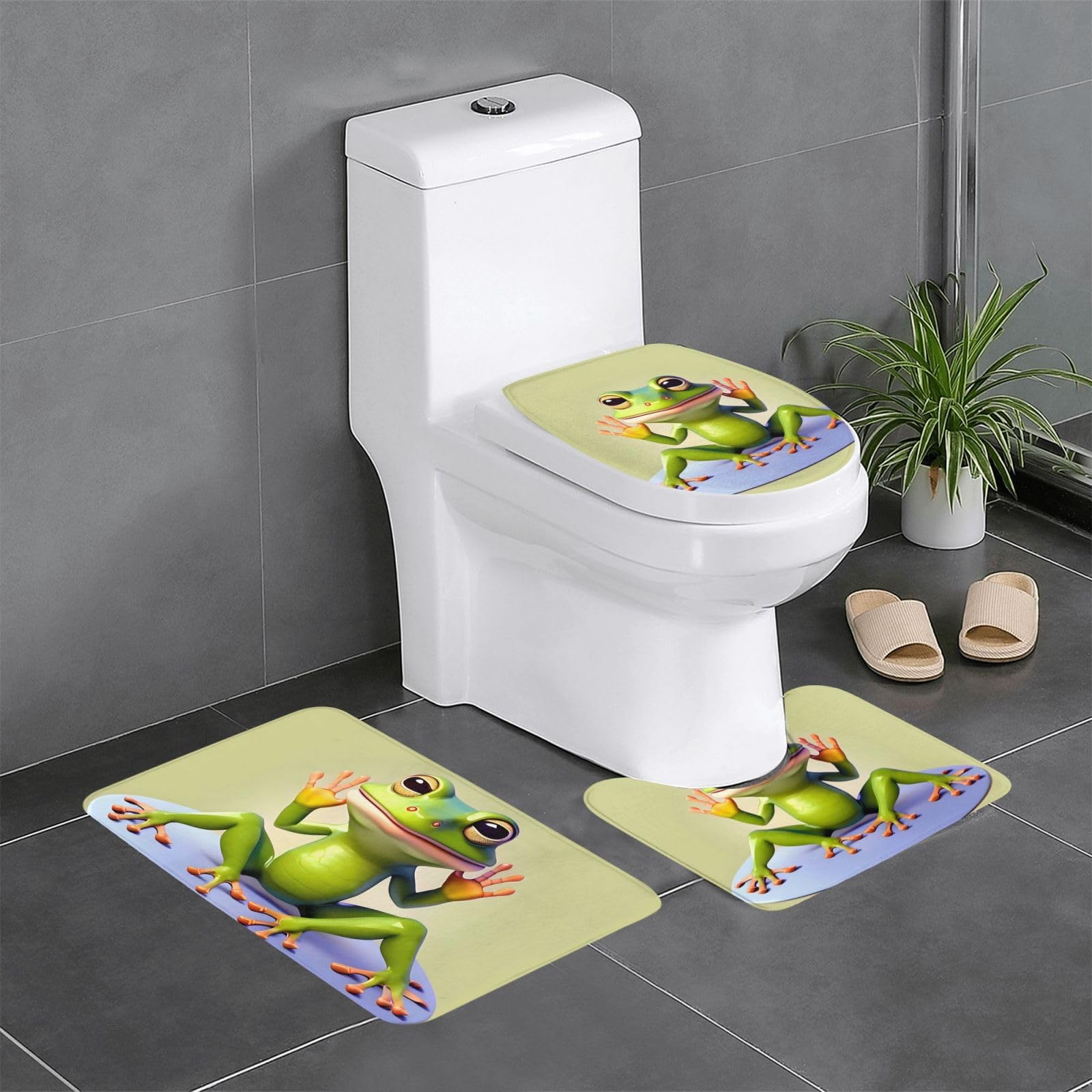 Tapis de bain grenouille yoga 61x40,6cm anti-glissade