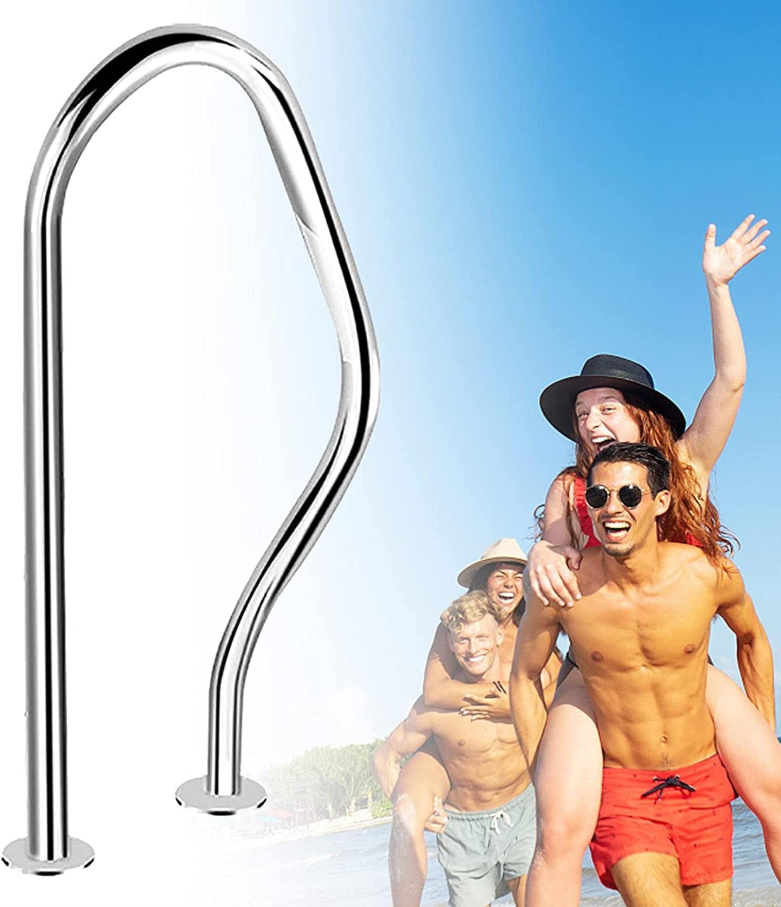 Rampe de sécurité pour piscine antidérapante idéale marches d'accès