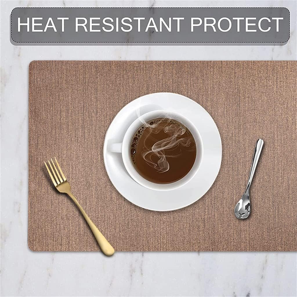 HBJWOV Placemat Waterproof PVC Table Mat Kitchen Dining Table Decoration Bowl Coaster Insulation Table Mat