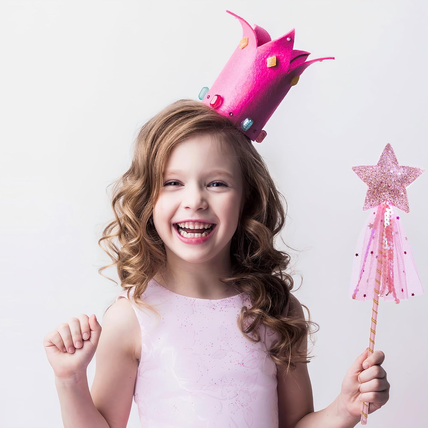 Vonokee Girls Princess Star Wand,Glitter Angel Star Wand Stick for Birthday Halloween Christmas Party