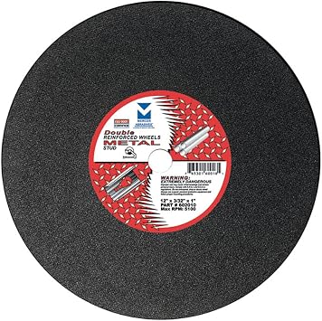 Mercer Industries 602010-12" x 3/32" x 1" Chop Saw Cut-Off Wheels for Metal 10 pack