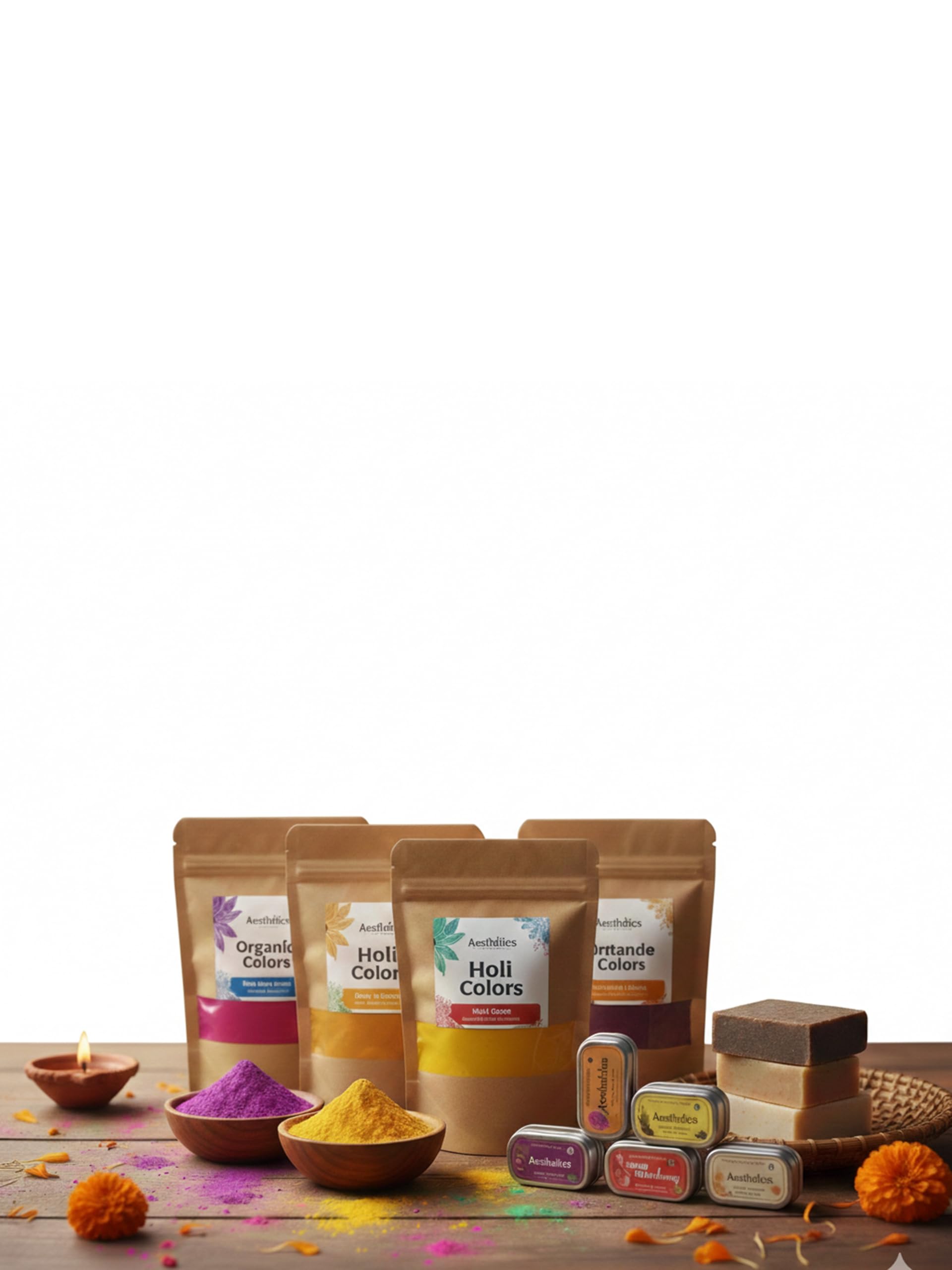 Aesthetics Mini Holi Kit with Organic Holi Colors, Handmade Soap, Herbal Lip Balm, Festival Celebration Gift Set - 3 Count-image-8
