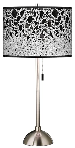 Terrazzo Giclee Brushed Nickel Table Lamp with Print Shade