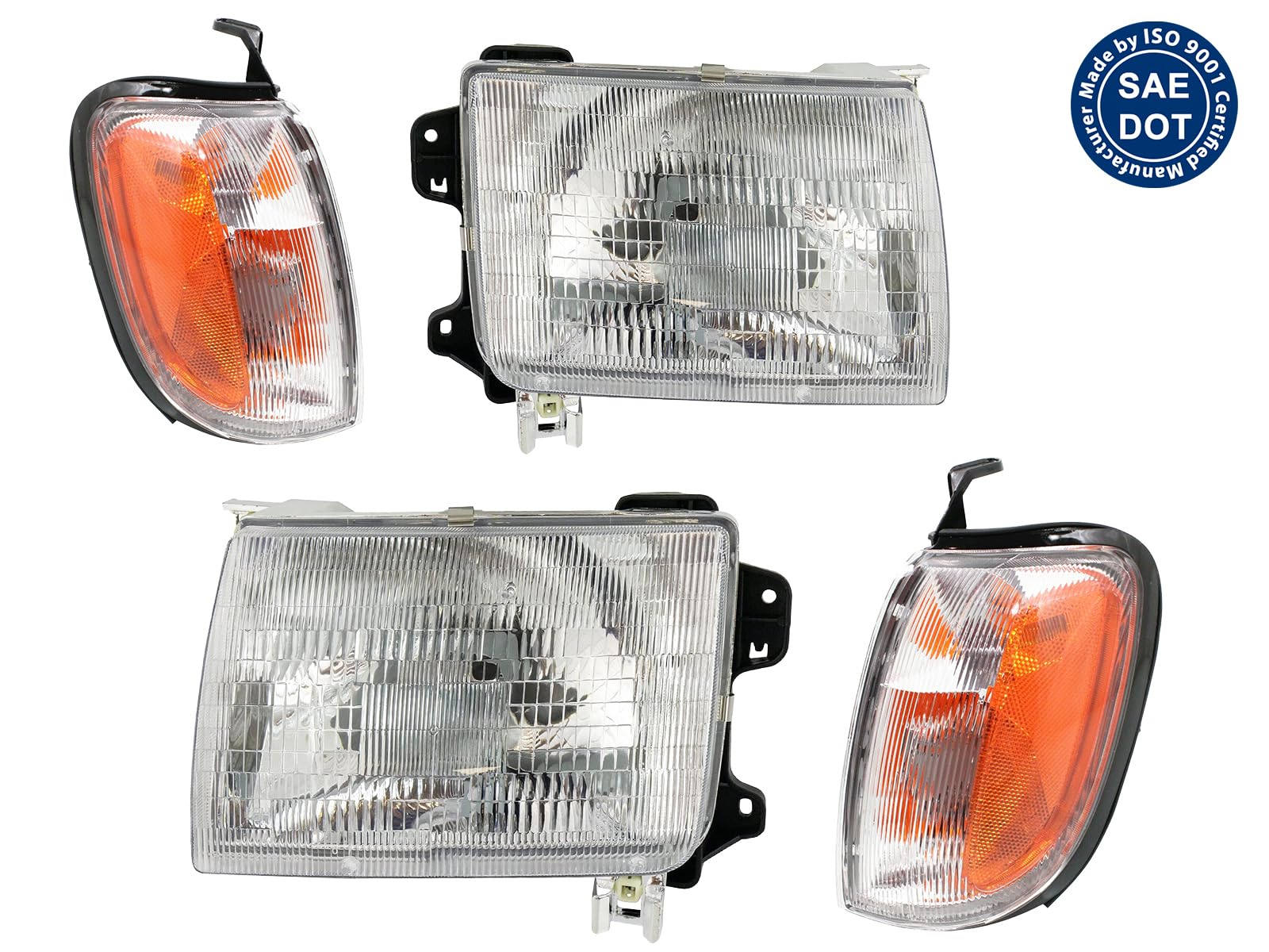 Evan-Fischer 9591273 Evan-Fischer Corner Light Set For 1998-2000 Nissan Frontier &amp; 2000-2001 Xterra &ndash; DOT/SAE Certified, Includes Bulbs, 1-Year Warranty Direct Fit Replacement Lights
