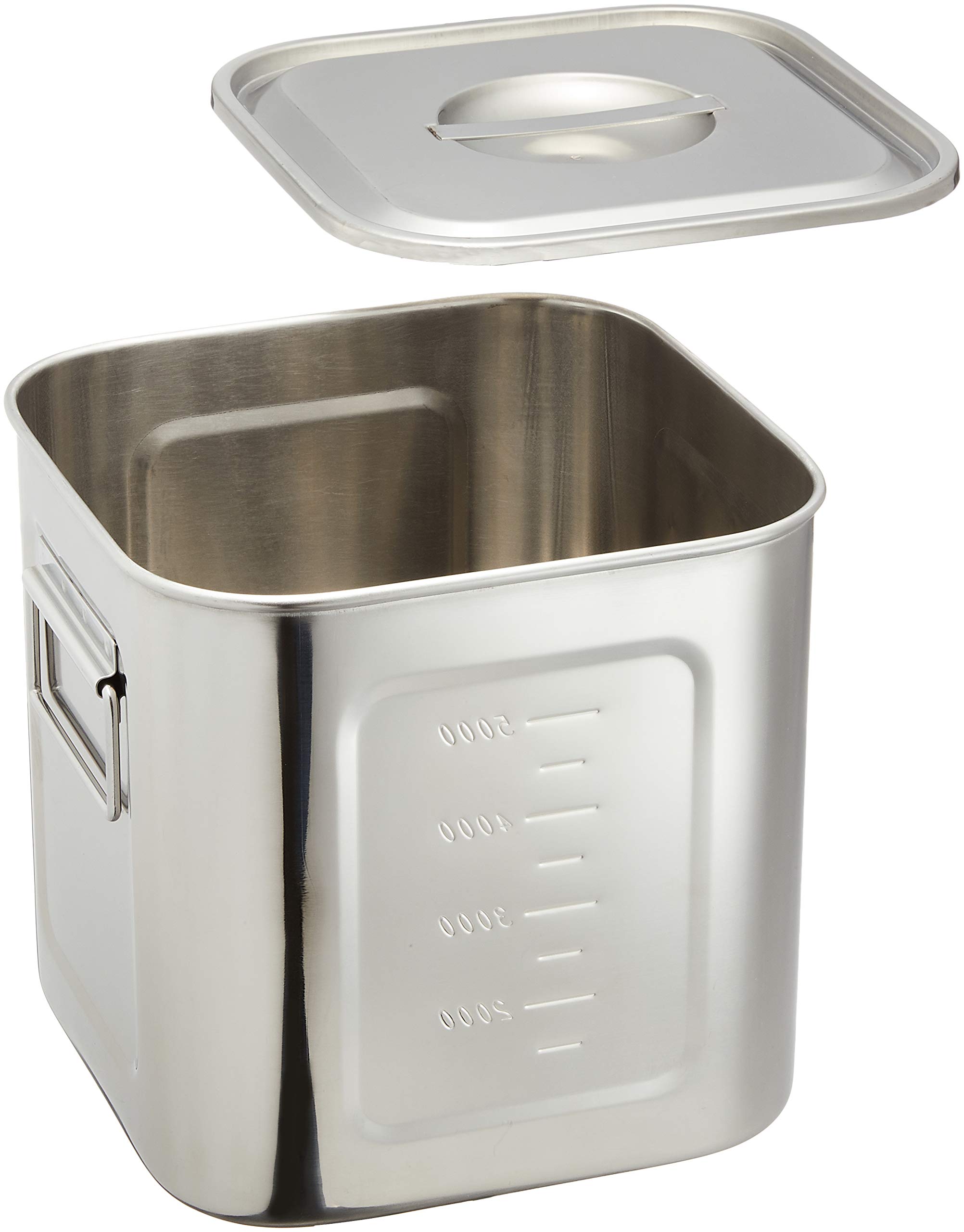 モリブデン深型角キッチンポット　目盛付　19.5cm&18cmセット Amazon｜遠藤商事 業務用 深型角キッチンポット 19.5cm 目盛付