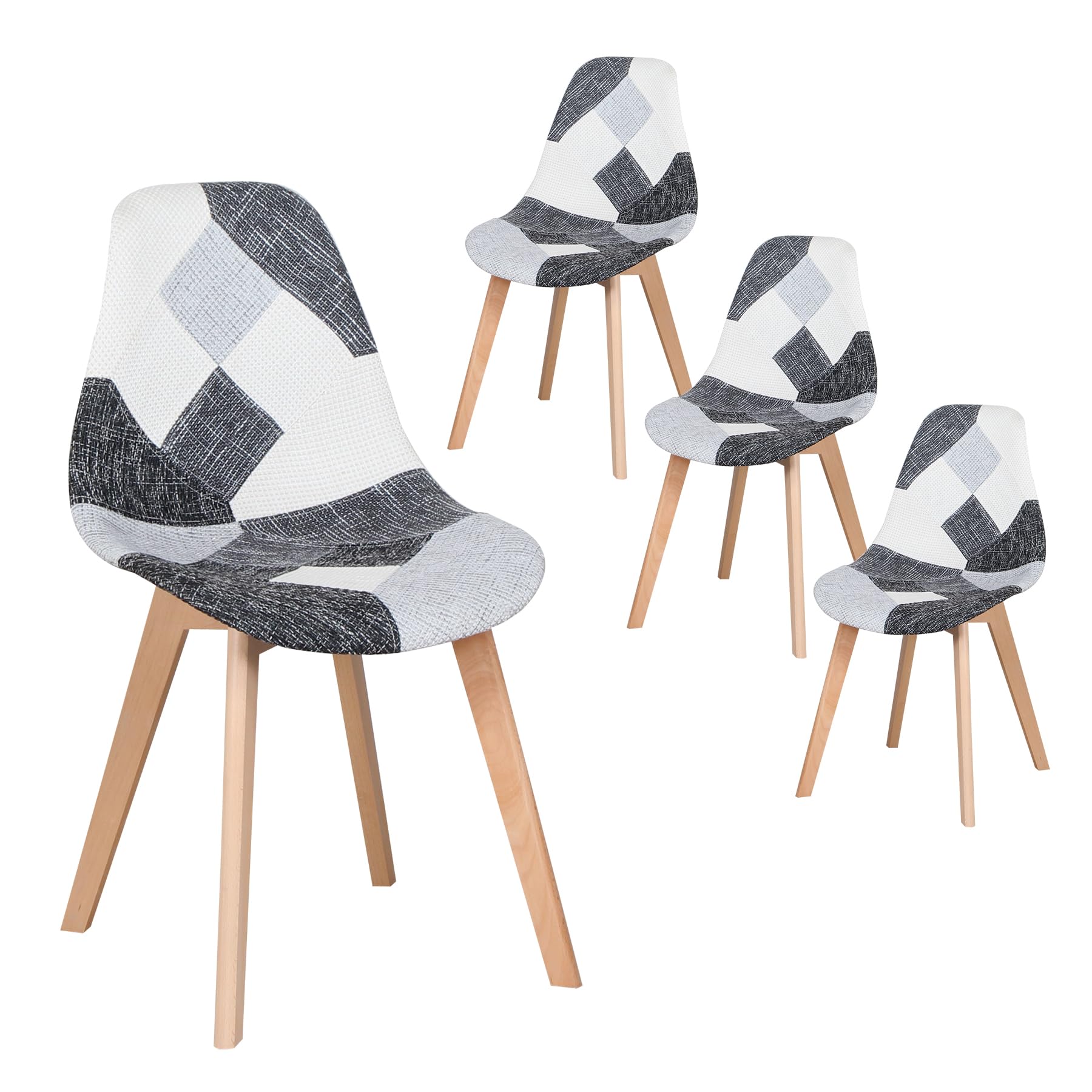 Chaise en patchwork lot de 4 mobilier de salle à manger moderne cuisine bistrot salon