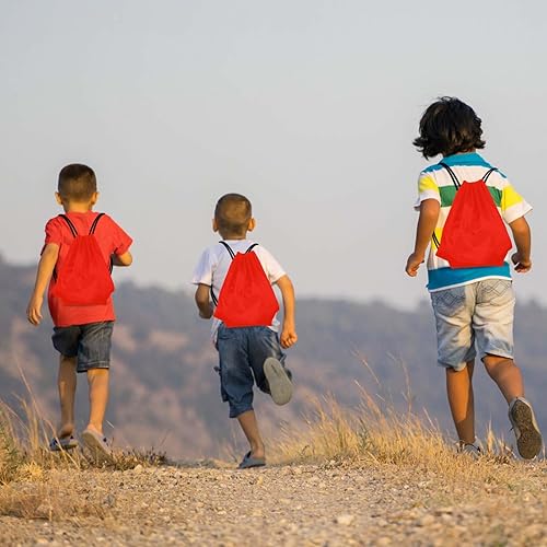 Miniatura 7 de KUUQA Mochila con Cordón Bolsas a Granel Bolsas de Cuerda Bolsas de Almacenamiento para Deporte Gimnasio Viajes, Rojo, Moderno