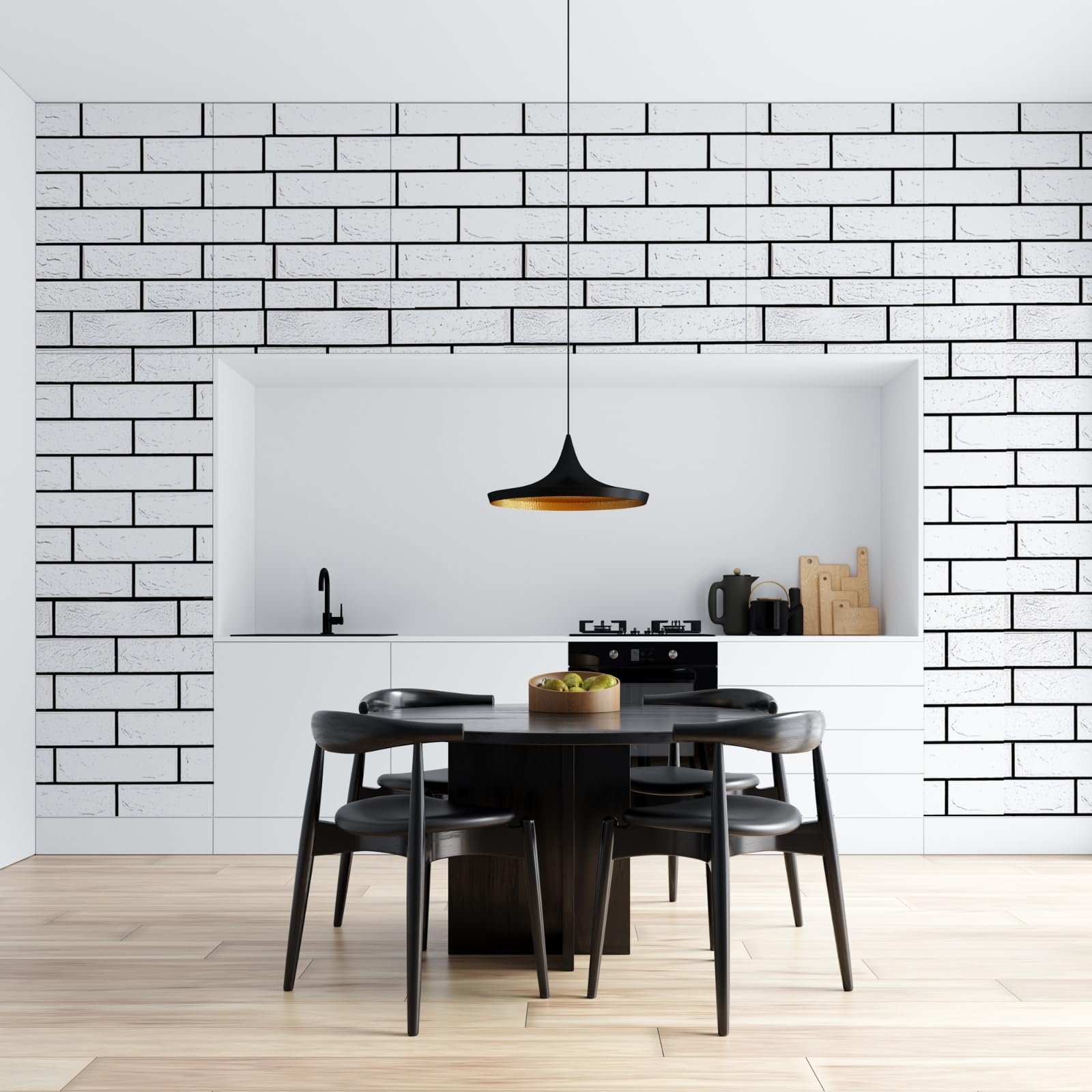 SOFLIN 3D Brick Wallpaper PE Foam self Adhesive Brick Design Wall Stickers/DIY Wallpaper for Home Hotel Living Room Bedroom Cafe Deco (70 x 70 cm, White,Black) (B0CM8P679P) Amazon Price History, Amazon Price Tracker