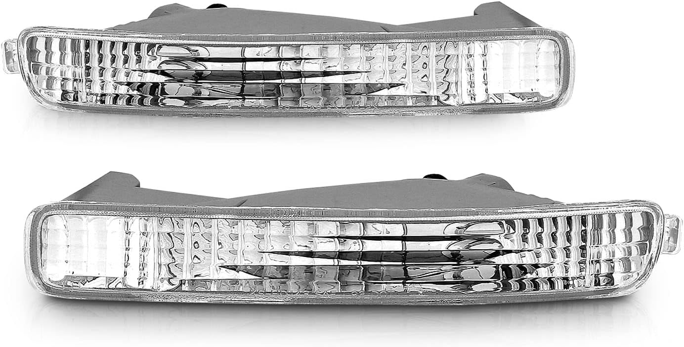 AmeriLite Bumper Marker Parking Lights Clear Set Replacement For 96-97 Honda Accord - Passenger and Driver Side