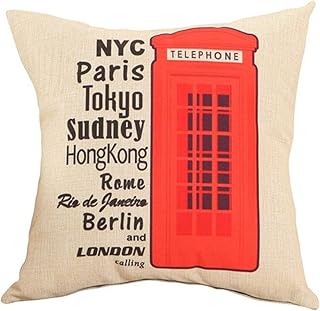 RTEAQ Funda Almohada para sofá Coon Style London Bell Tower Guard Patrón Algodón Lino Funda de cojín Fundas de Almohada cuadradas para sofá Silla Asiento de Coche Decoración Accesorios Dormitorio