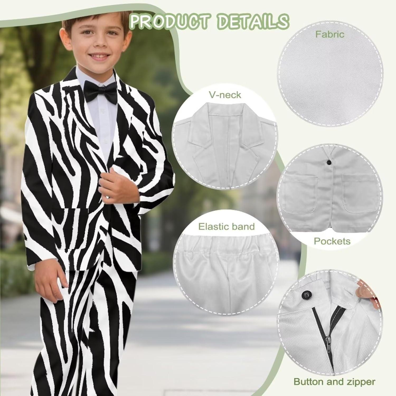 AFPANQZ Boys Wedding Guest Outfit Slim Fit Boys Blazer Pants Set, Classic Kids 2 Piece Sport Coats Suit with Pockets