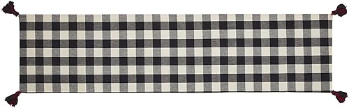 Miniatura 2 de Mud Pie Merry Buffalo Camino de mesa navideño, rojonegro, 72 x 18 pulgadas