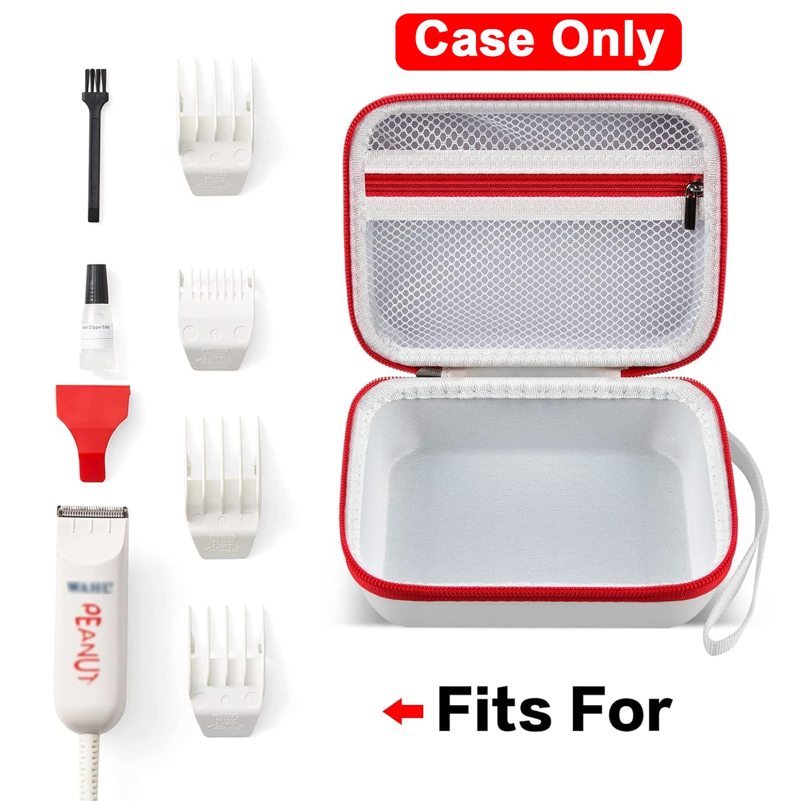 Case Compatible with Wahl Professional Peanut Hair and Beard Clipper Trimmer #8655 8685 8663 8331 08655-3901. Hair Clipper Organizer Holder for Attachment Comb,Oil,Blade Guard (Box Only)-White - Image 2