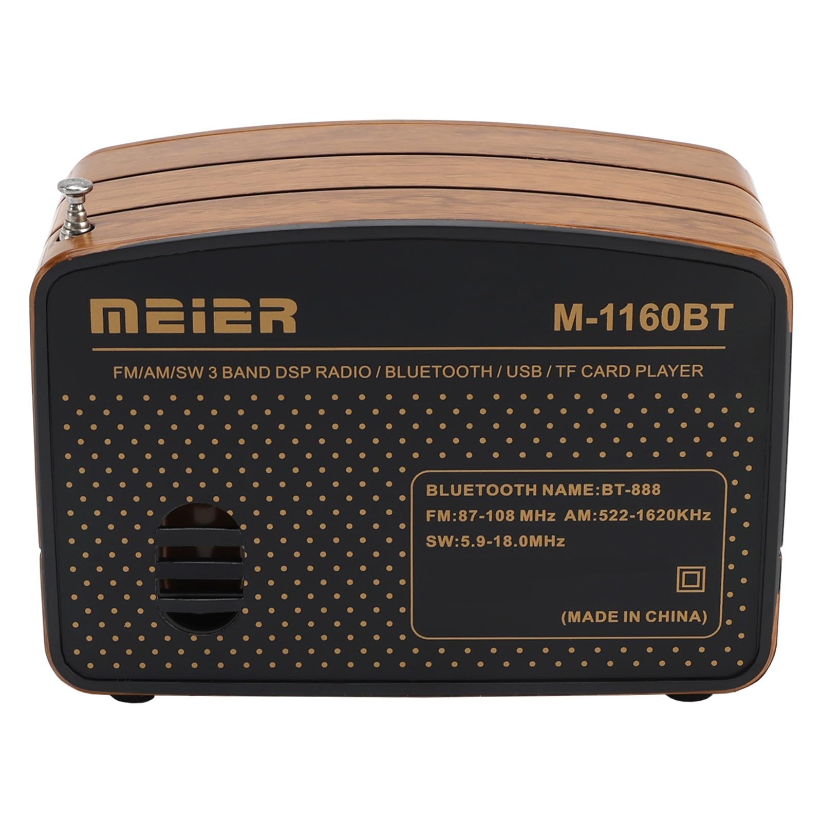 Topteng Retro Radio Bluetooth Lautsprecher, AM/FM/SW Nostalgie Radio, Kofferradio mit USB/TF-Karte, Mini Musikplayer für Zuhause - Dekoratives Vintage Design im Holzlook, Küchenradio Klein