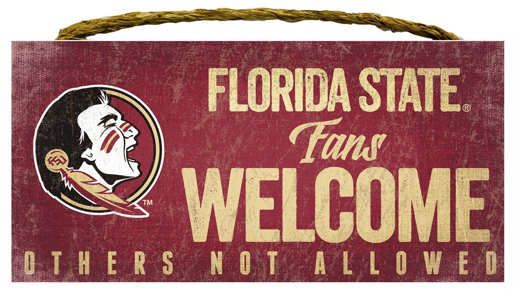 Fan Creations Florida State Seminoles 6x12 Wood Sign - Fans Welcome