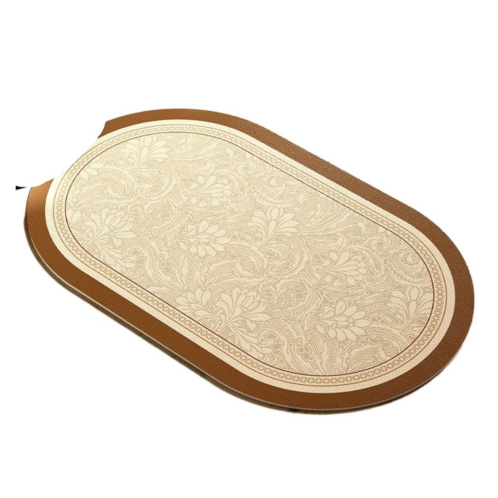 Oval Dining Table Faux Leather Placemats Set of 2 Non-Slip Oval Faux Leather Table Mat Heat Stain Resistant for Dinning Room Decor 12x20 Inch Gift(WHITE)