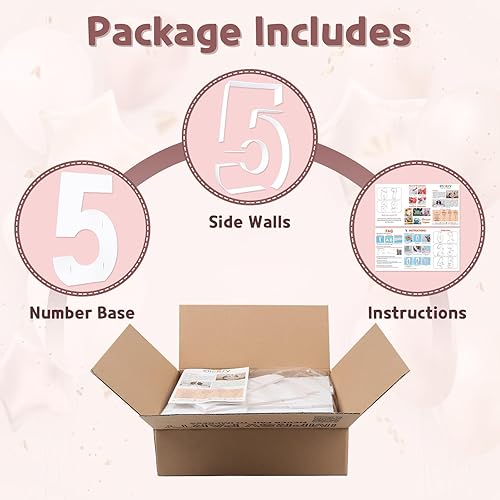 Miniatura 8 de imprsv Números de mosaico de 3 pies para globos, número de marquesina, marco de número de mosaico, globo número 3 para decoraciones de clase de