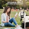 Mochila LOVEVOOK para Mujer con Bolsillo para Vaso de Gran Capacidad, Portátil de 15.6 Pulgadas, Bolso de Viaje, Impermeable, para Trabajo, Universidad, Maestros, Beige-Negro-Café 3