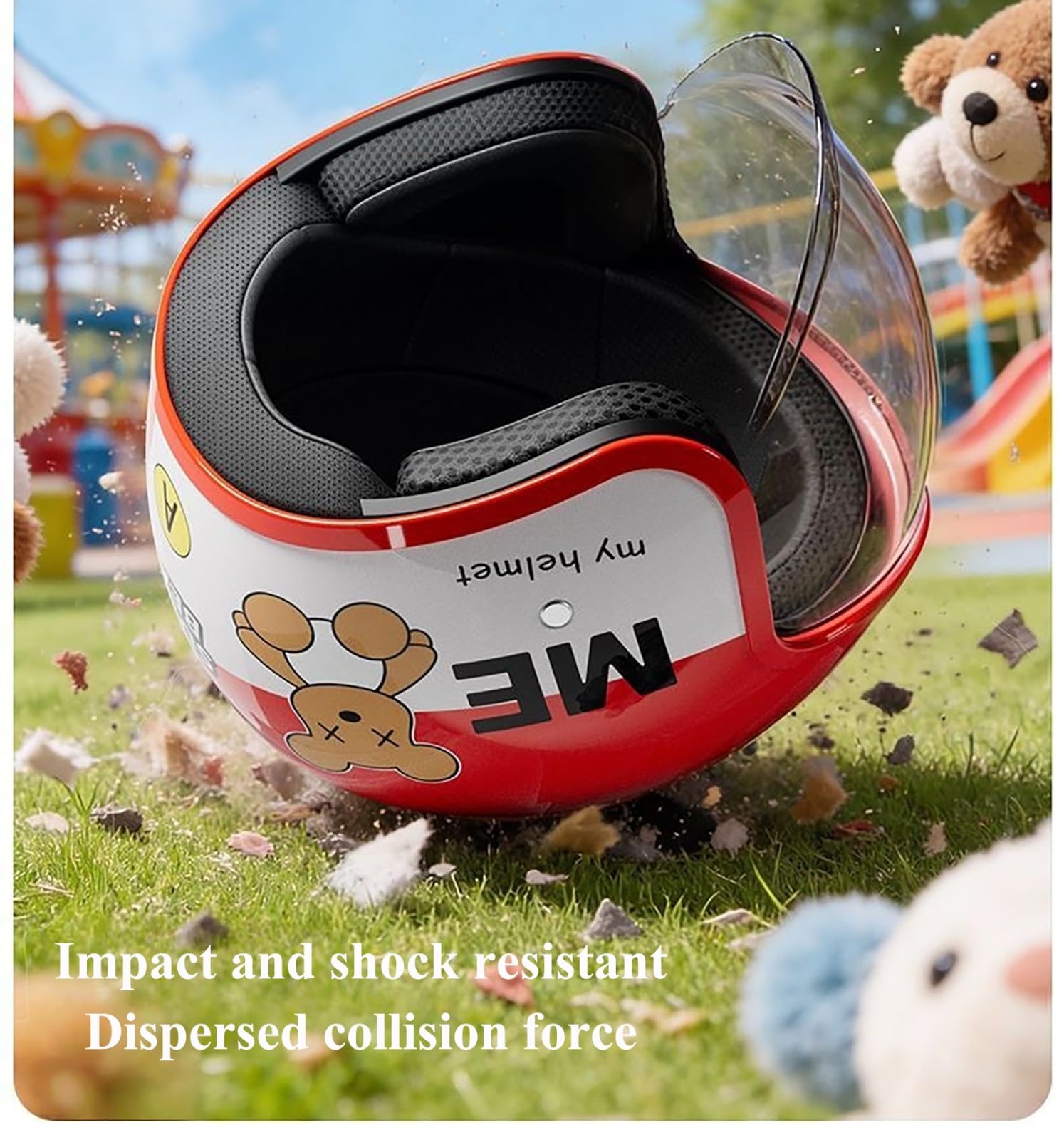 Dziecięcy kask motocyklowy, otwarty kask dla dzieci, dla dziewczynek i chłopców w wieku 4-12 lat, kask motocyklowy z wizjerem, kask rowerowy lub cruiser, homologacja ECE.