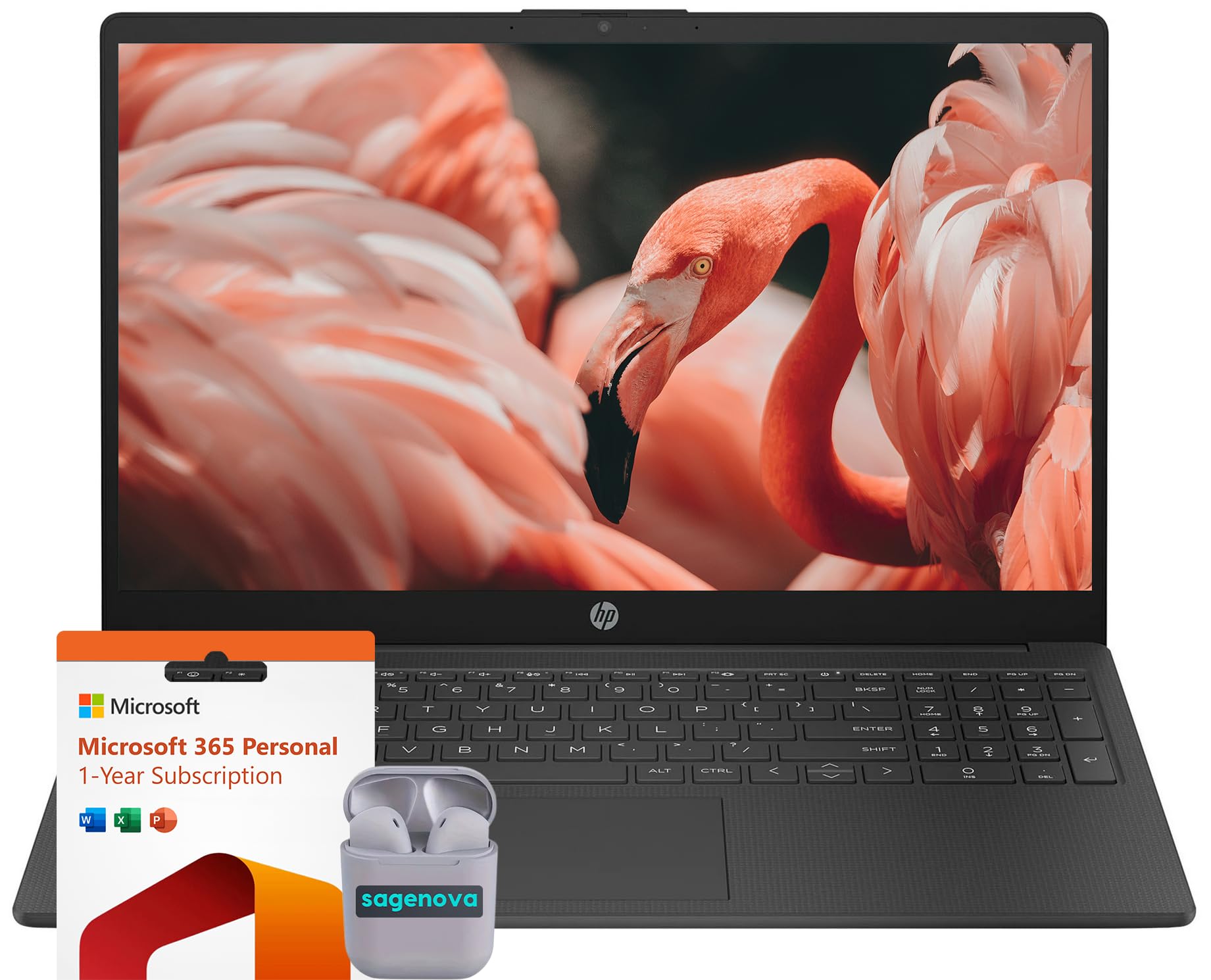 HP 15.6" Laptop Computer, Windows 11 S Laptop 16GB RAM 128GB UFS, Intel N200 Processor, HD 1366 x 768 LED Display, 1-Year Microsoft Office 365,