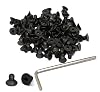 iexcell 100 Pcs M5 x 8mm Thread Pitch 0.8 mm Alloy Steel 12.9 Grade Hex Socket Flat Head Cap Screws Bolts Kit, Black Oxide Finish