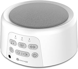 Dreamegg D3 White Noise Machine - Rechargeable Sound Machines for Sleeping, 24 Non-Looping HiFi Sounds, Continuous or Timer, Portable Sleep Machines for Baby Adults Travel Office Privacy (White) 