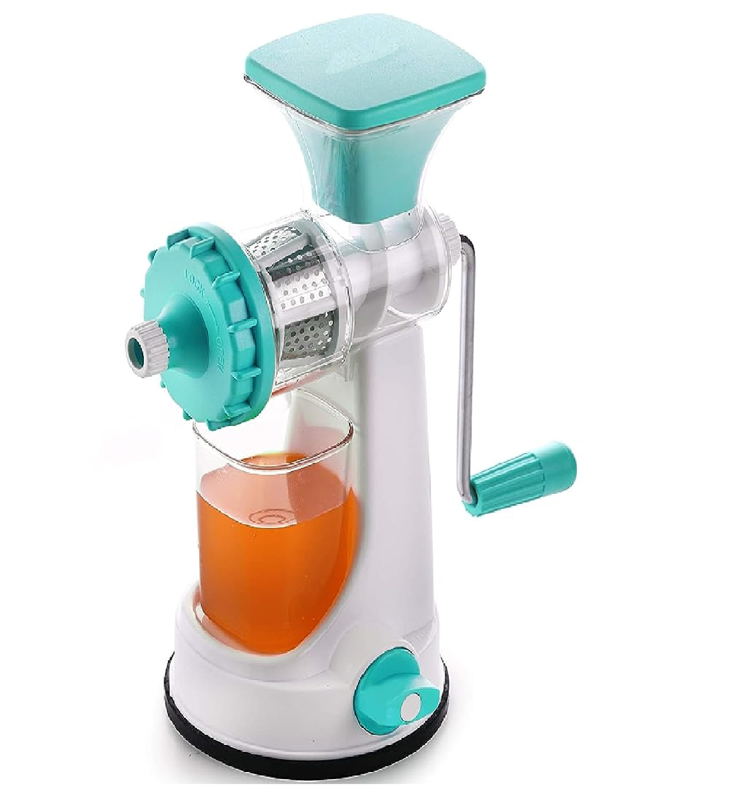 BLLUEX Fruit & Vegetable Steel Handle Juicer, Multi-Colour Hand Juicer Vacuum Locking System | Shake & Fruit Juicer Machine Fruits Heavy & Lightweight Premium Grade Healthy & Hygienic Home Juicer