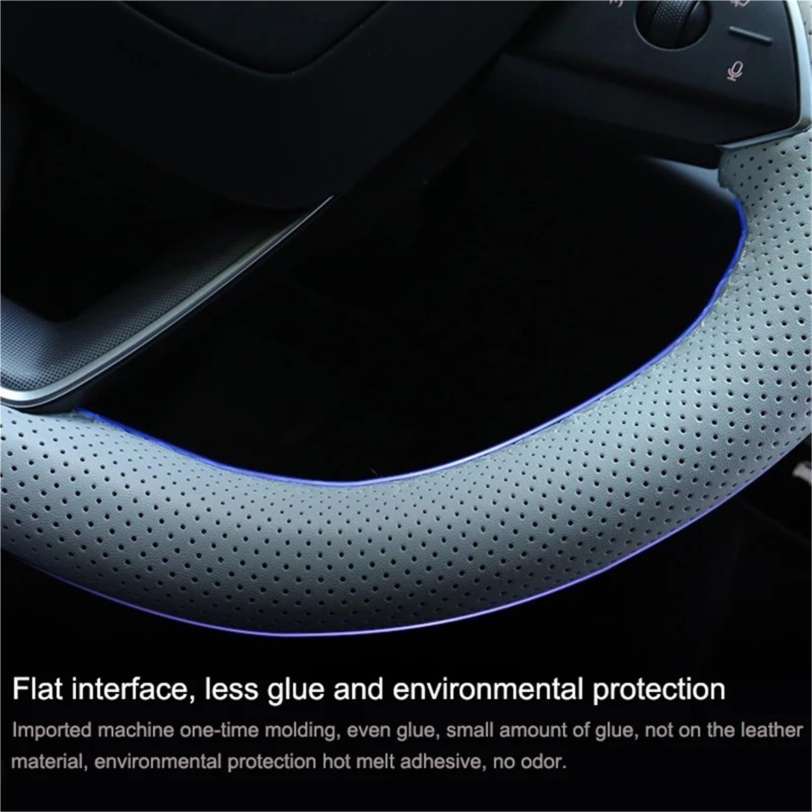 Funda de Volante de Cuero Cosida a Mano para Tesla Model Y Juniper Model 3 Highland Funda de Volante Antideslizante