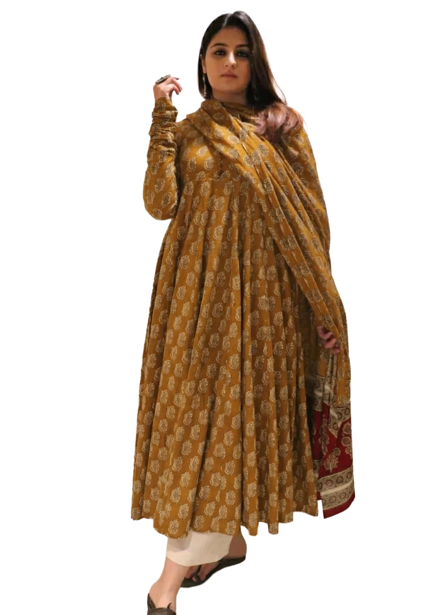 klosia Women Printed Anarkali Kurta and Pant Set with Dupatta | Printed Kurta Set | Viscose Kurta Set | Women Kurta Set | Summer Suit Set |-picture-14
