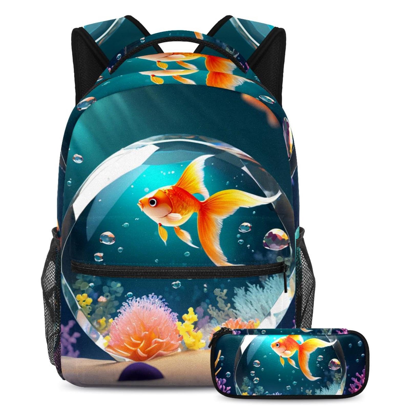 Sac à dos d'école grande capacité ados ensemble 2 pièces filles garçons - 7