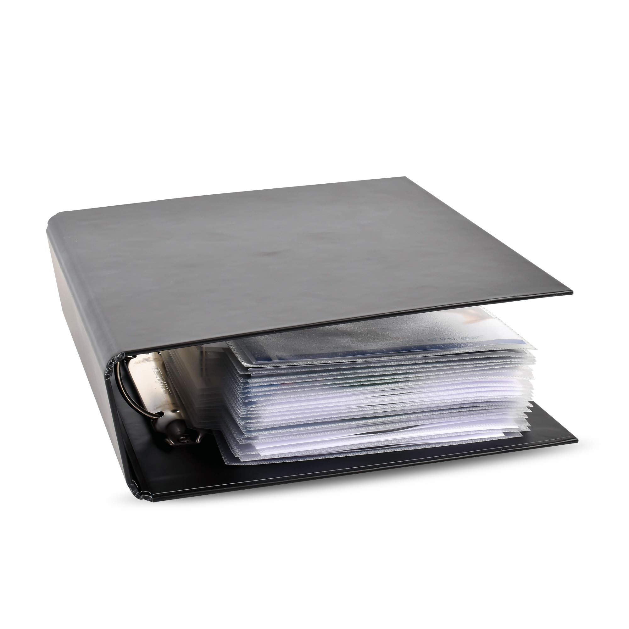 3L Fr 10266- Confezione per DVD Raccoglitore doppio: doppia tasca trasparente 50 pezzi – Raccoglitore nero 2 pezzi – Nastro adesivo perforato 50 pezzi