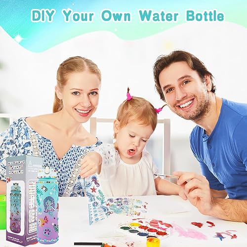 Vista 5 de Decora tus propios kits de botellas de agua para niñas, regalo de cumpleaños para niñas, regalos para niñas de 4 a 12 años, botella de agua