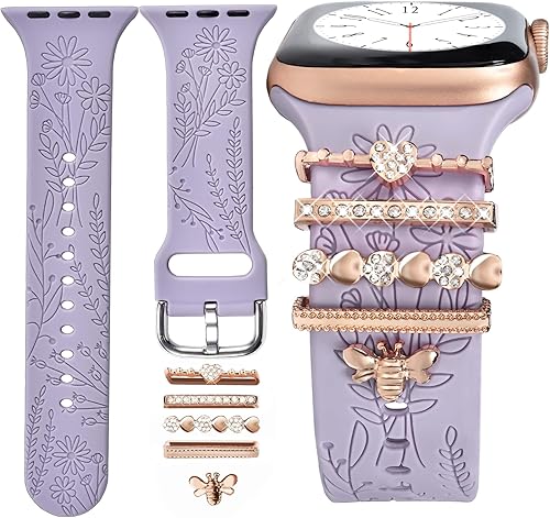 Miniatura 8 de Dijes para correa de reloj (correa incluida), compatible con Apple Watch Band de 1.496 pulgadas, 1.575 pulgadas, 1.614 pulgadas, correas de silicona