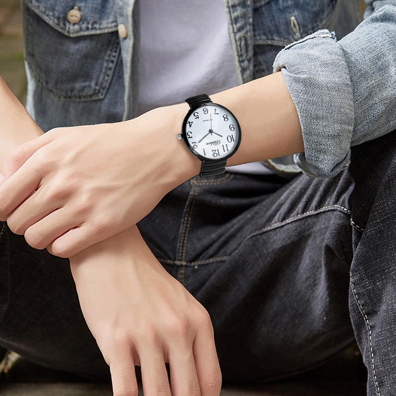 Blekon Collections New Super Large Face Stretch Band Japanese Movement PC21J Fashion Watch - Image 7