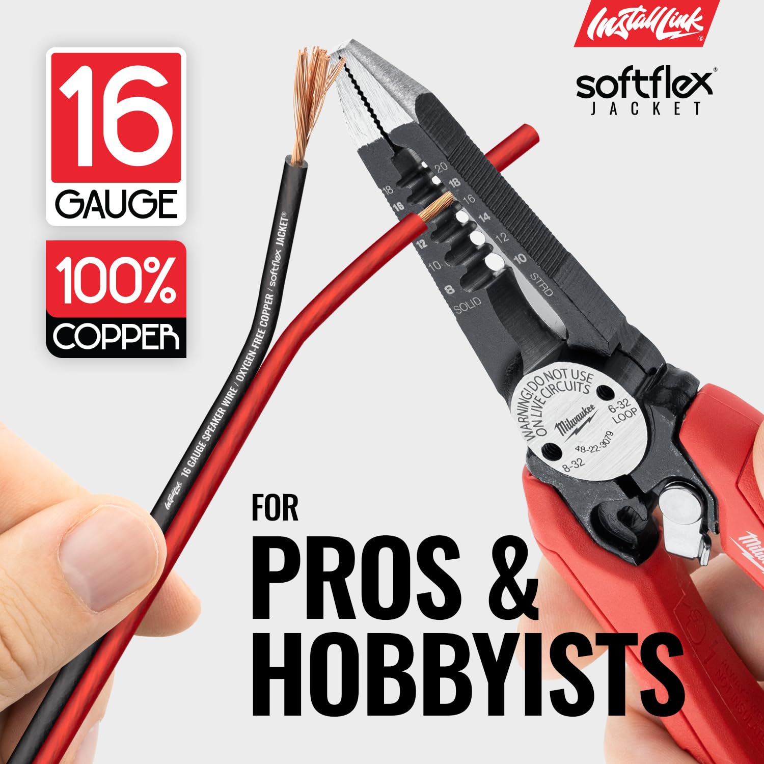 16 Gauge Pure Copper Speaker Wire (OFC) by Install Link, 30 Feet, for Car or Home Theater - Image 3