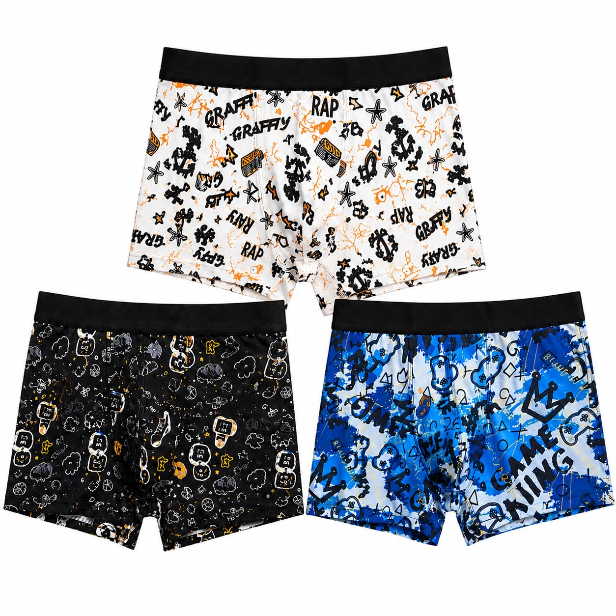 Men's Printed Nylon Laicra Trunks | Pack of 3 | Soft Stretch | Breathable Comfort | Comfortable Innerwear | Multicolor-picture-55