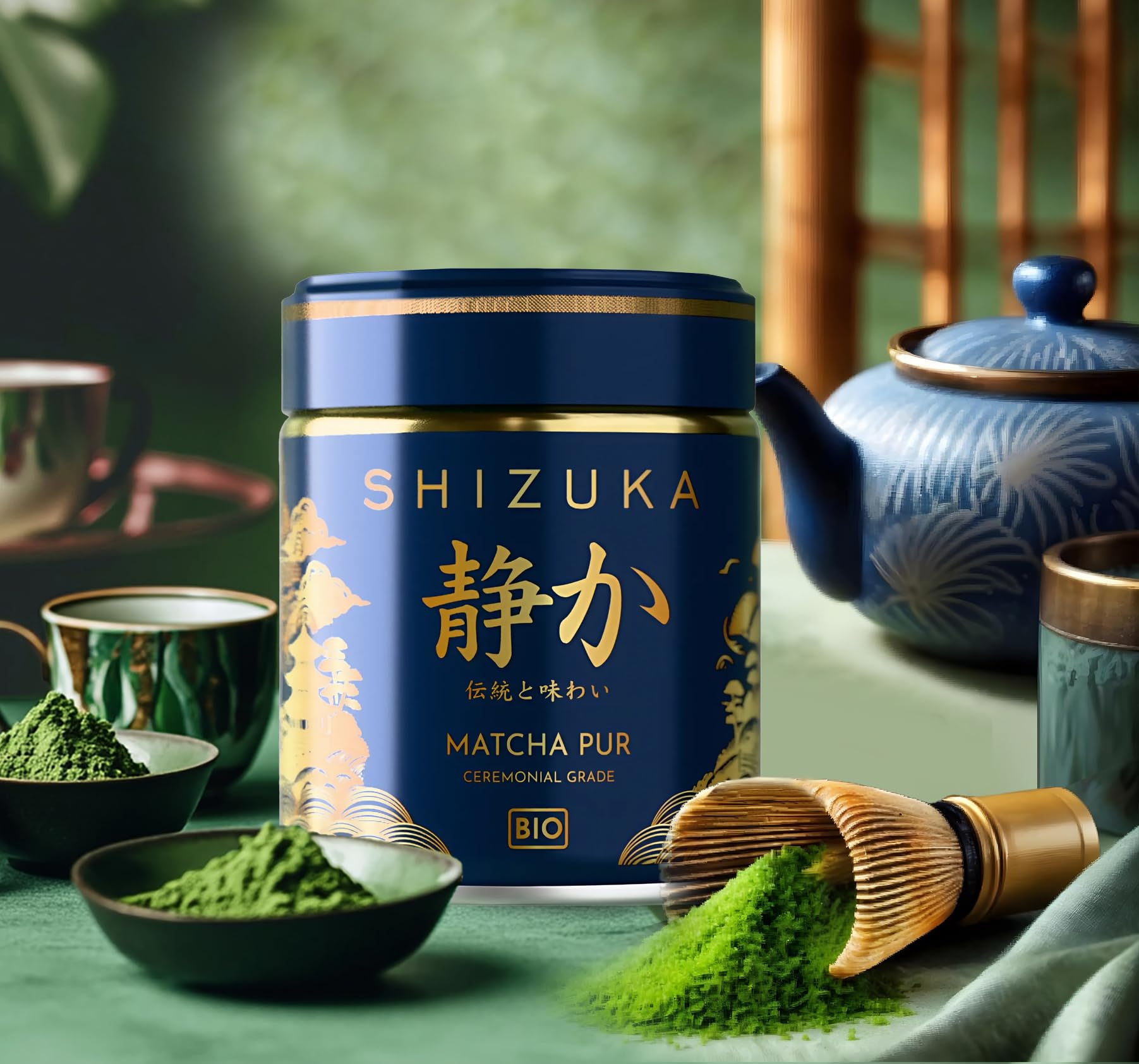 Matcha | Té Matcha Ceremonial Shizuka Premium | 100% orgánico natural | Bajo amargor | Rico en antioxidantes