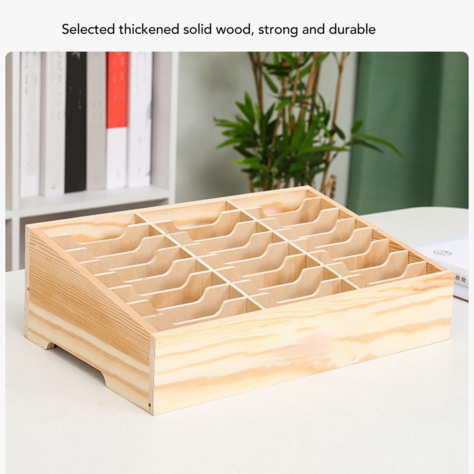 Organizzatore di scatole portaoggetti da scrivania in legno per riunioni multi rack per ufficio