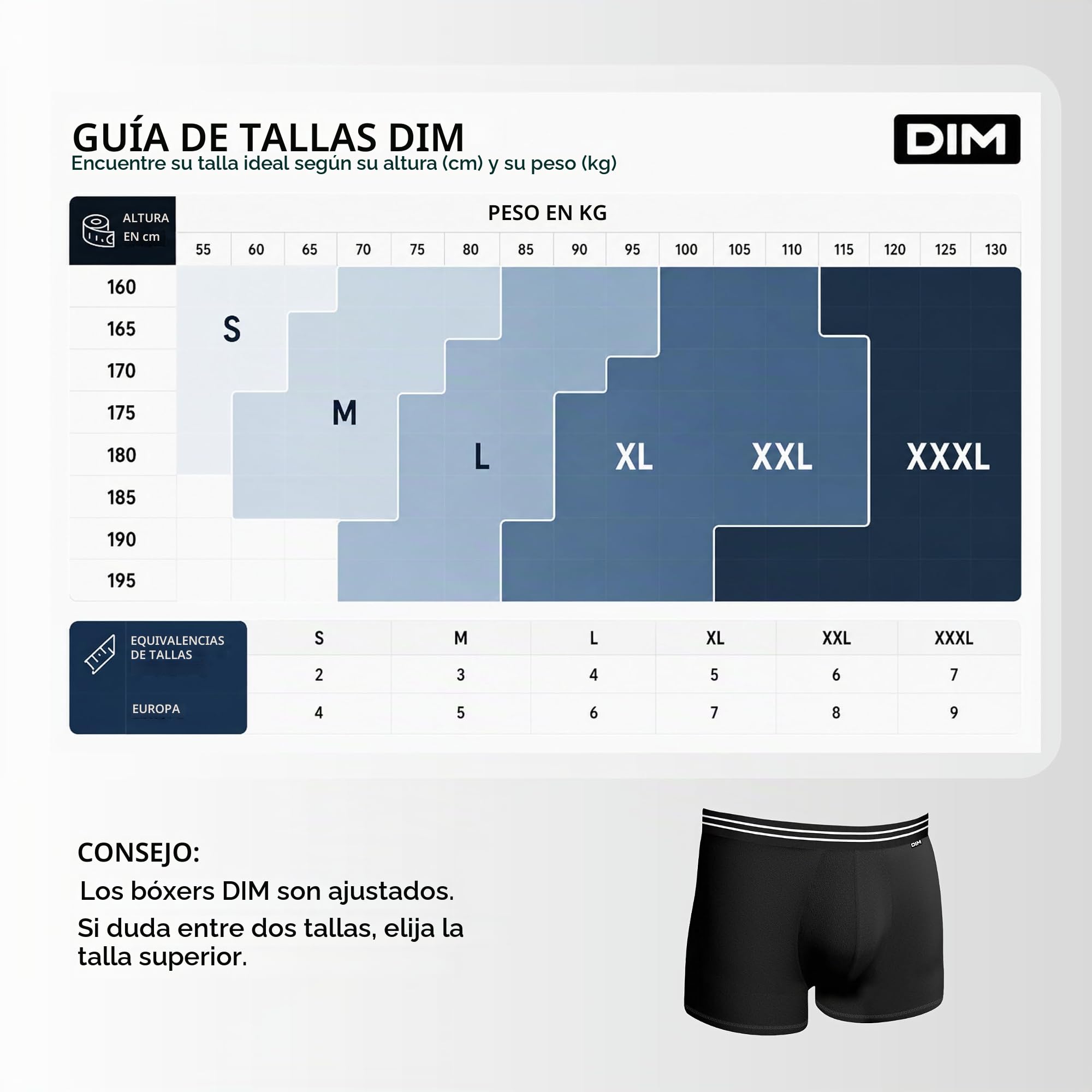 Dim Boxer Pack Ecodim Coton Stretch Confortable Negro Hombre x8