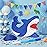 WERNNSAI Shark Piata - Ocean Shark Birthday Party Decorations Kids Boys Pinata with Blindfold and Bat for Under the Sea Party Supplies Baby Shower Birthday Game Set