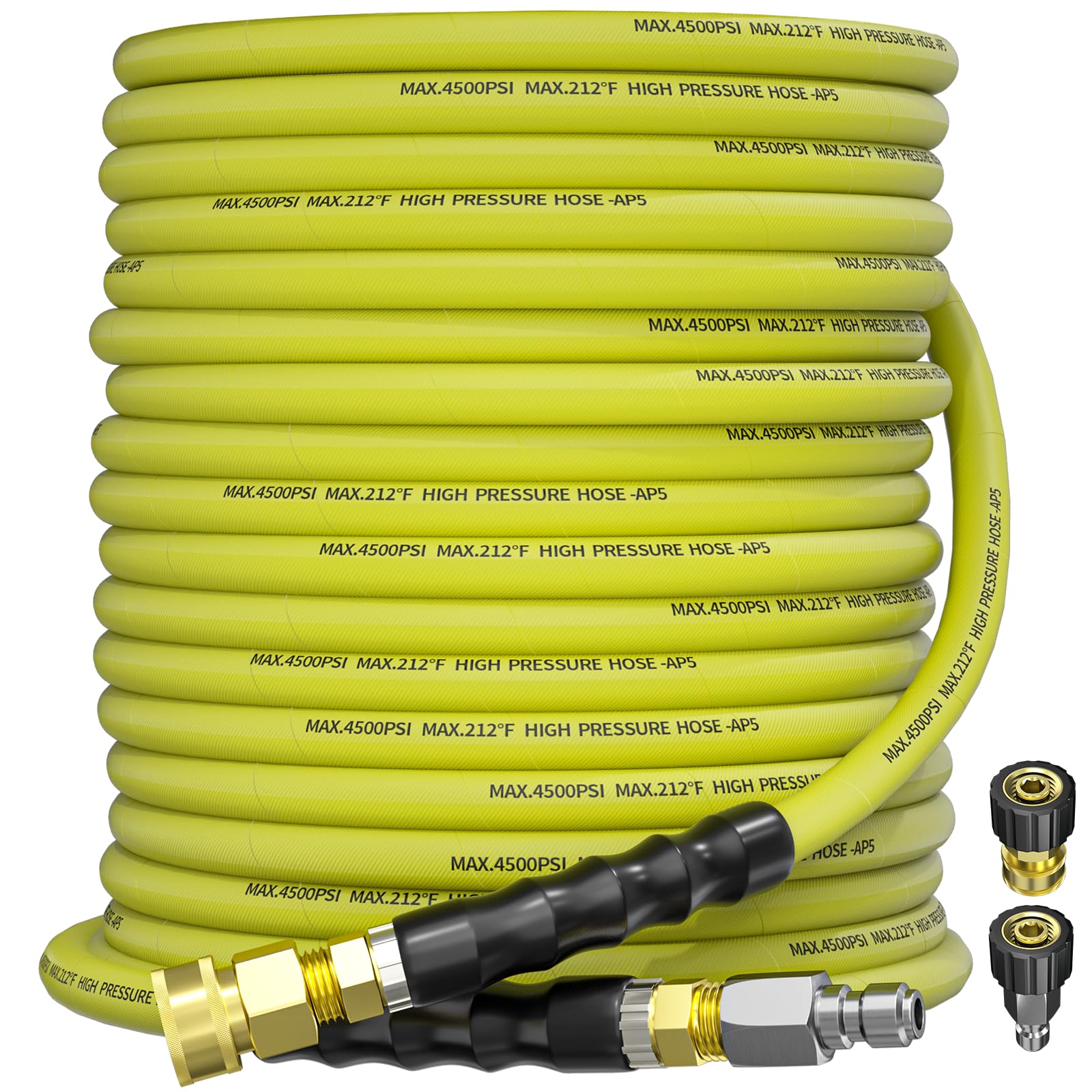 TechSweepPro 75FT Pressure Washer Hose 3/8" 4500PSI Kink Resistant