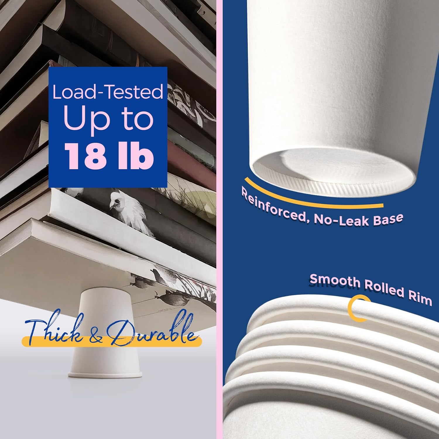 Fit Meal Prep 50 Pack 8 oz Disposable Coffee Cups with Lids, Sleeves, Leak-Proof To Go Coffee Cups with Lids, Durable Hot Paper Cups for Home, Office, Party, Business - Image 3