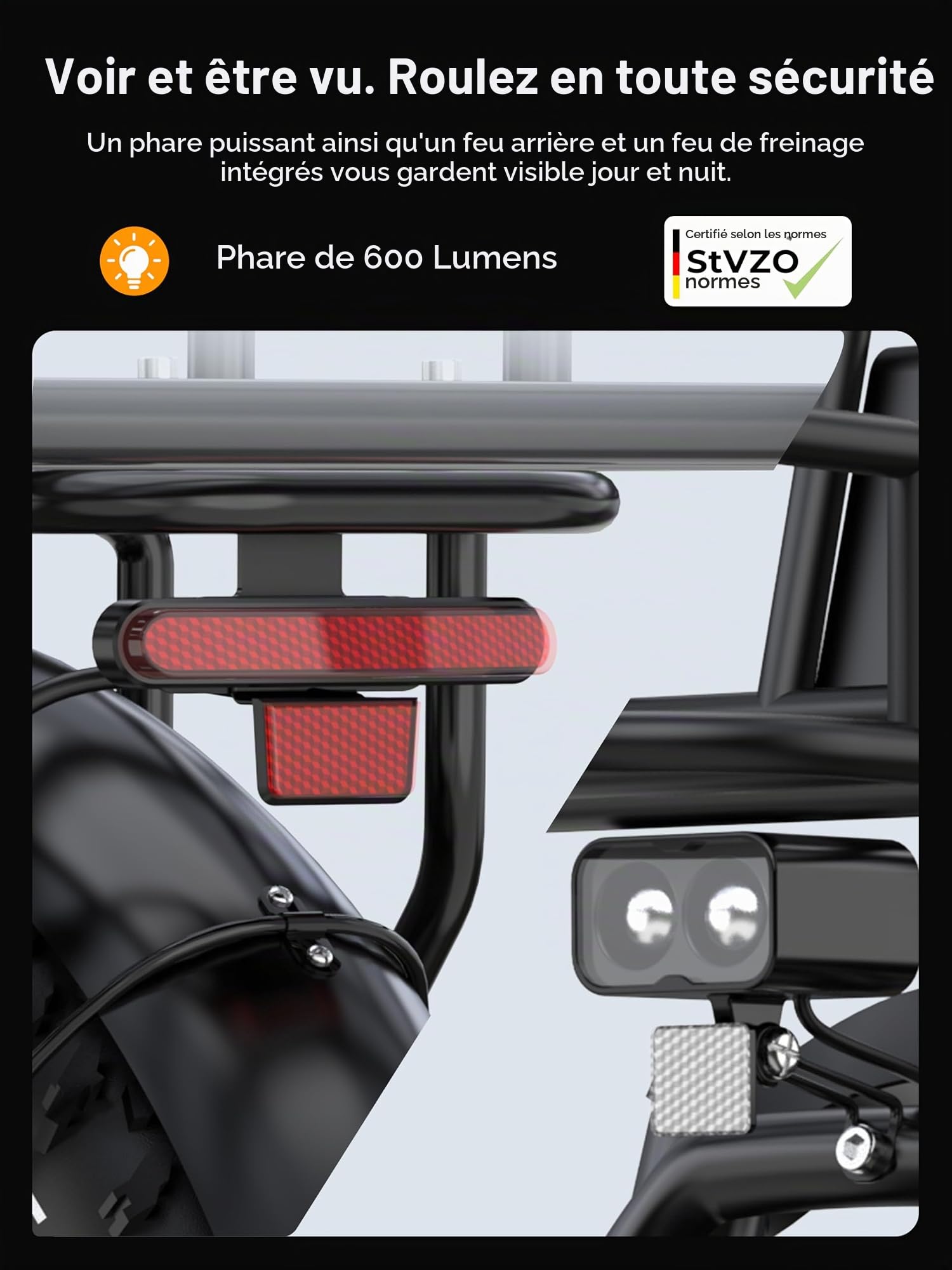 HITWAY Vélo électrique Adulte 20", Batterie 48V 27Ah, 7 Vitesses