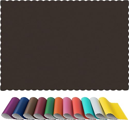 Manteles de papel desechables con bordes ondulados (100, Negro)