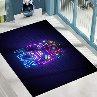 カーペット 寝室 モダン ゲーマー 3D コントローラー 十代の子供 男の子 リビングルーム Eスポーツルームラグ 滑り止め 落書き ゲームコンソール 装飾 カーペット ソフトカーペット 屋内エリアラグ 洗える 滑り止めラグパッド