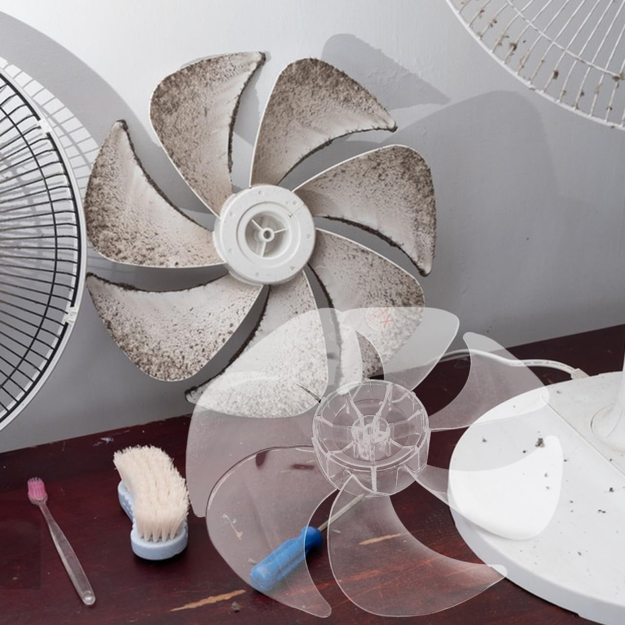 BESTOYARD Universeller Ersatz StandventilatorflüGel Und TischventilatorflüGel Aus Kunststoff 12 Zoll Leiser Betrieb Starker Luftstrom Einfacher Austausch FüR Home Office Und Haushalt
